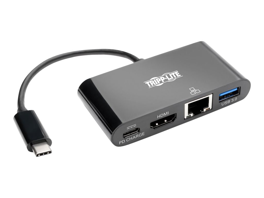 Tripp Lite USB C to HDMI Multiport Adapter Converter w/ USB-A USB-C Charging Port & Gigabit Ethernet Port, - U444-06N-H4GUBC - USB Adapters - CDWG.com