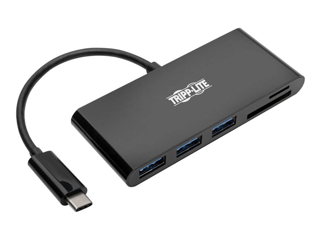 Tripp Lite USB C Hub Multiport w/ 3x USB-A Hub Micro SD, SD/MMC Card Reader, USB Type C, USB-C, USB Type-C - hub - 3