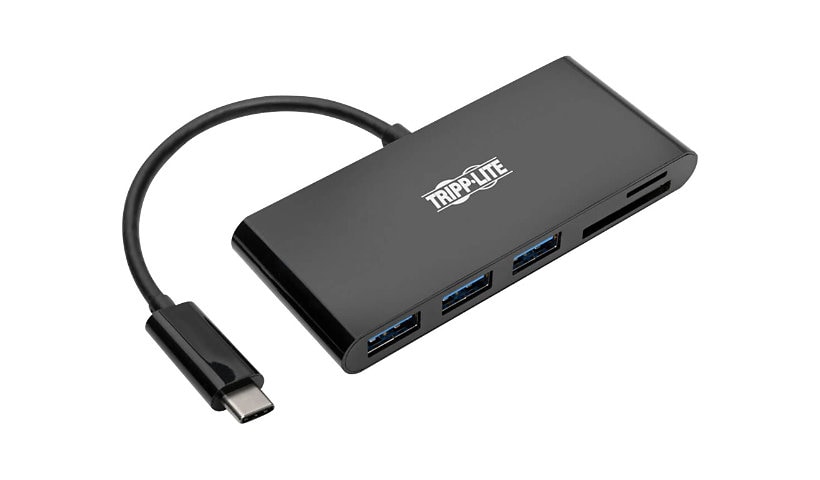 Tripp Lite USB C Hub Multiport w/ 3x USB-A Hub Micro SD, SD/MMC Card Reader, USB Type C, USB-C, USB Type-C - hub - 3