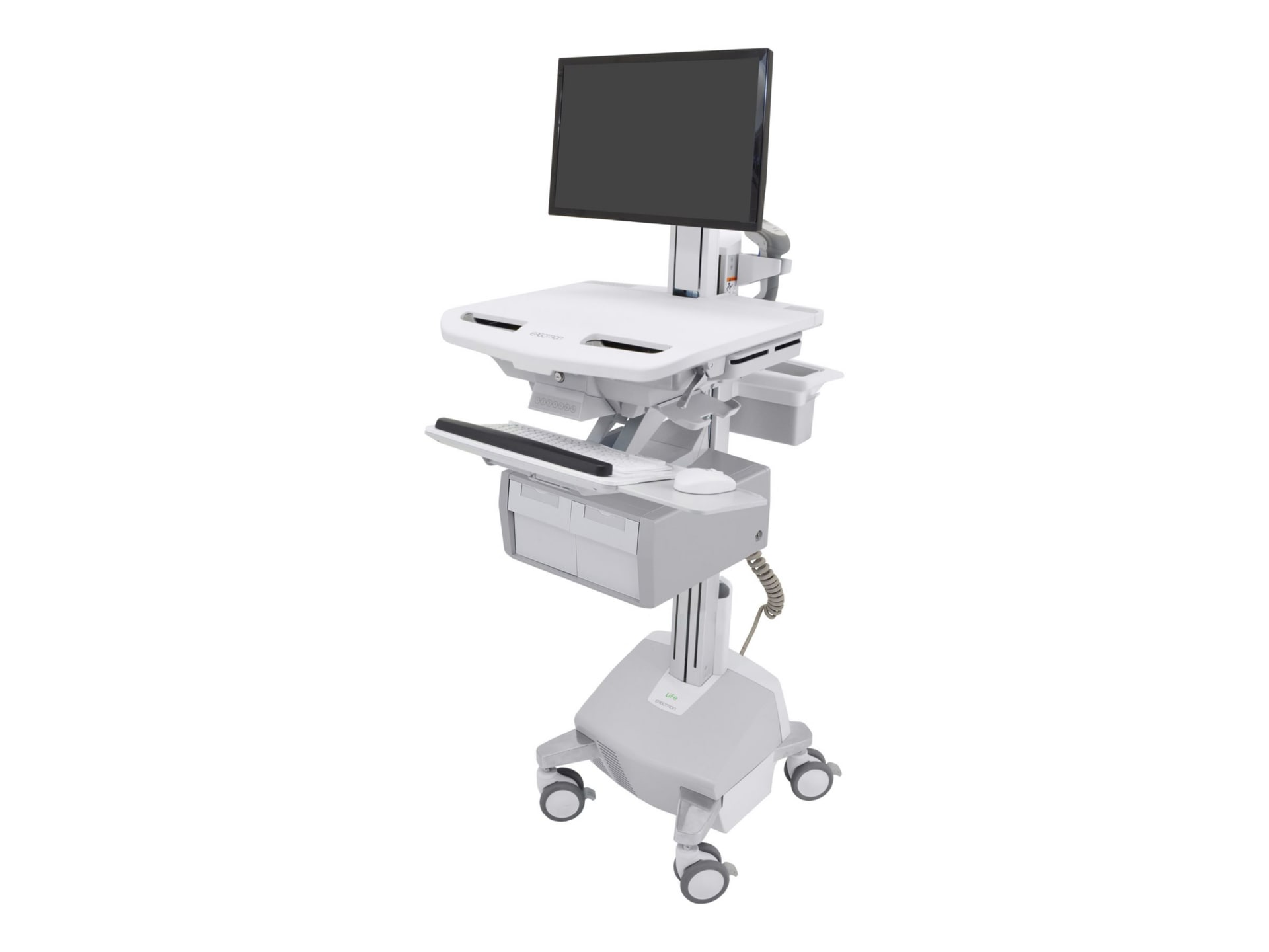 Ergotron StyleView Cart with LCD Pivot, LiFe Powered, 2 Tall Drawers cart - for LCD display / keyboard / mouse / barcode