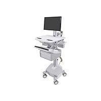 Ergotron StyleView Cart with LCD Pivot, LiFe Powered, 2 Tall Drawers cart -