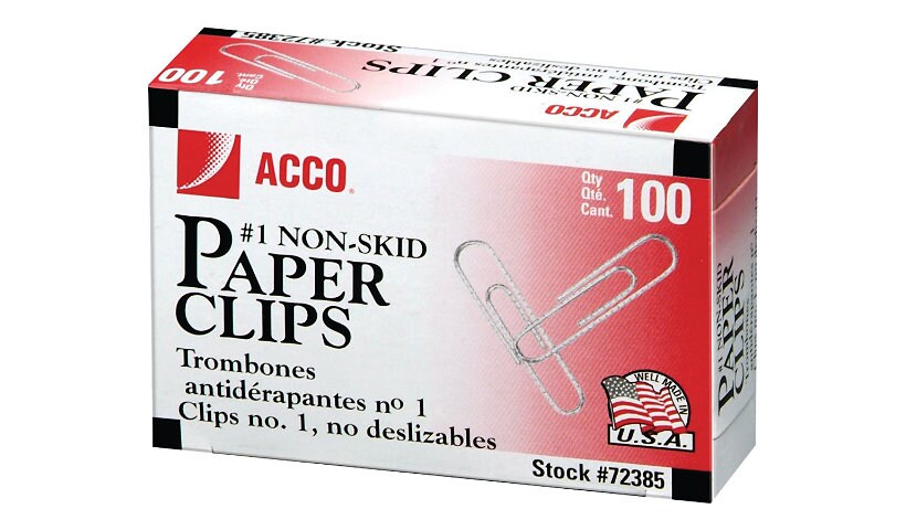 ACCO Economy #1 - paper clips - silver - pack of 100