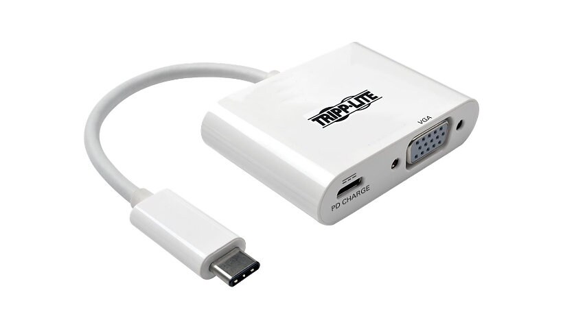 Tripp Lite USB C to VGA Video Adapter Converter w/ USB-C PD Charging Port, USB Type C to VGA, USB Type-C 6in - external