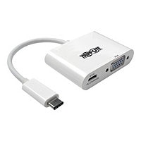 Tripp Lite USB C to VGA Video Adapter Converter w/ USB-C PD Charging Port,