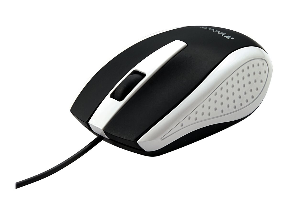 Verbatim Corded Notebook Optical Mouse - mouse - USB - white