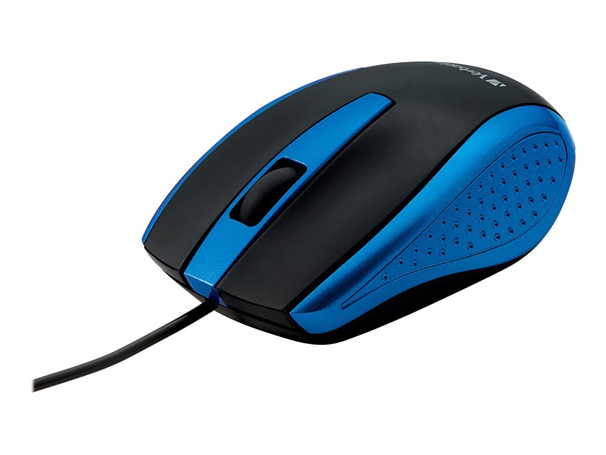 Souris optique filaire pour ordinateur portable Verbatim - souris - USB - bleu