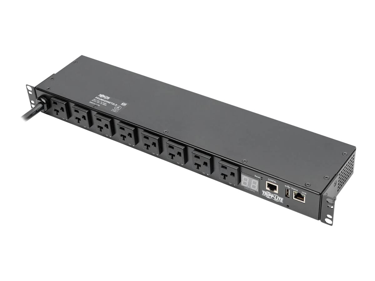 Tripp Lite 1.9kW Single-Phase Switched PDU, LX Platform Interface, 120V Outlets (8 5-15/20R), NEMA L5-20P, 12 ft. Cord,