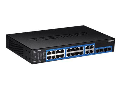 TRENDnet 20-Port Gigabit Web Smart Switch; 16 x Gigabit Ports; 4 x shared G