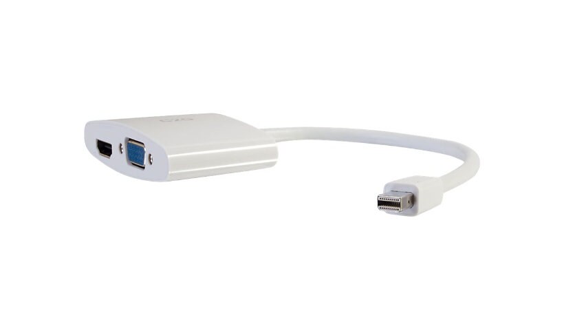 C2G 8in Mini DisplayPort to HDMI or VGA Adapter Converter - 4K - White - vi