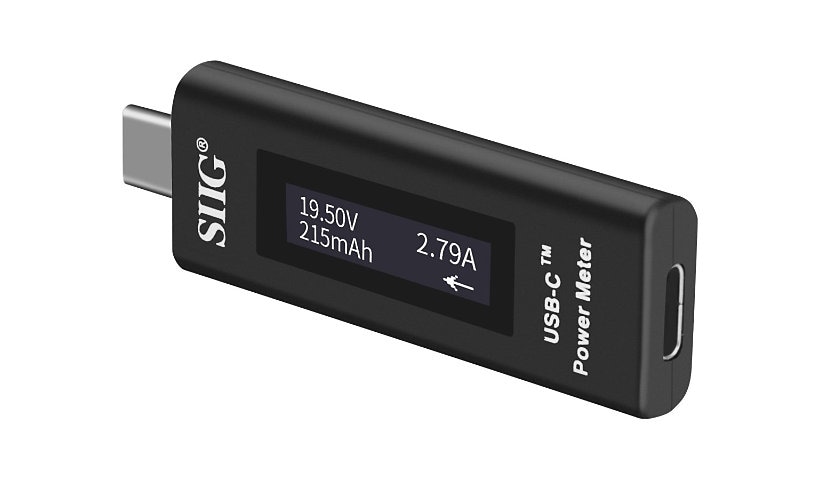SIIG USB-C Power Meter Tester with Digital Indicator USB voltage and curren