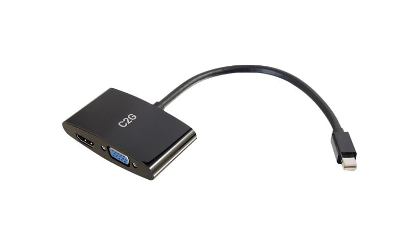 C2G 8in Mini DisplayPort to HDMI or VGA Adapter Converter - 4K - Black - vi
