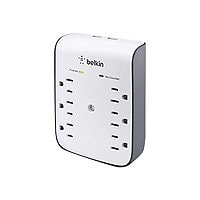Belkin 6-Outlet USB Surge Protector, Wall Mount - 900 Joules - White