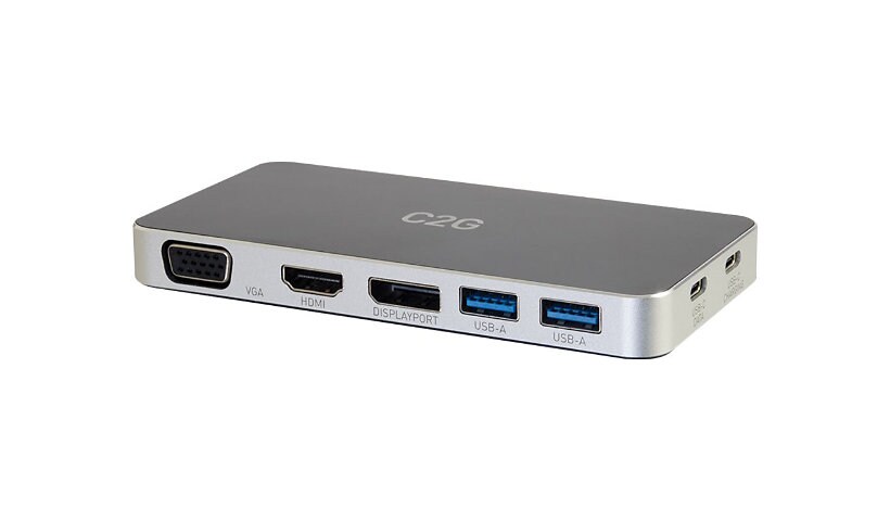 C2G USB C Dock with HDMI, DisplayPort, VGA & Power Delivery up to 60W - doc