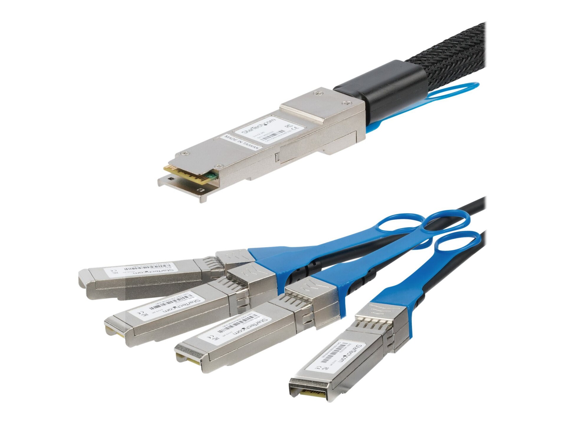 StarTech.com MSA Uncoded Compatible 1m QSFP+ to 4x SFP+ Direct Attach Breakout Cable - 40GbE - QSFP+ to 4x SFP+ Copper