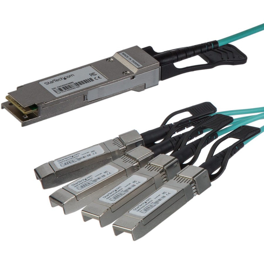 StarTech.com AOC Breakout Cable for Cisco QSFP-4X10G-AOC10M - 15m 40G 1x QSFP+ to 4x SFP+ AOC Cable 40GbE QSFP+ Active