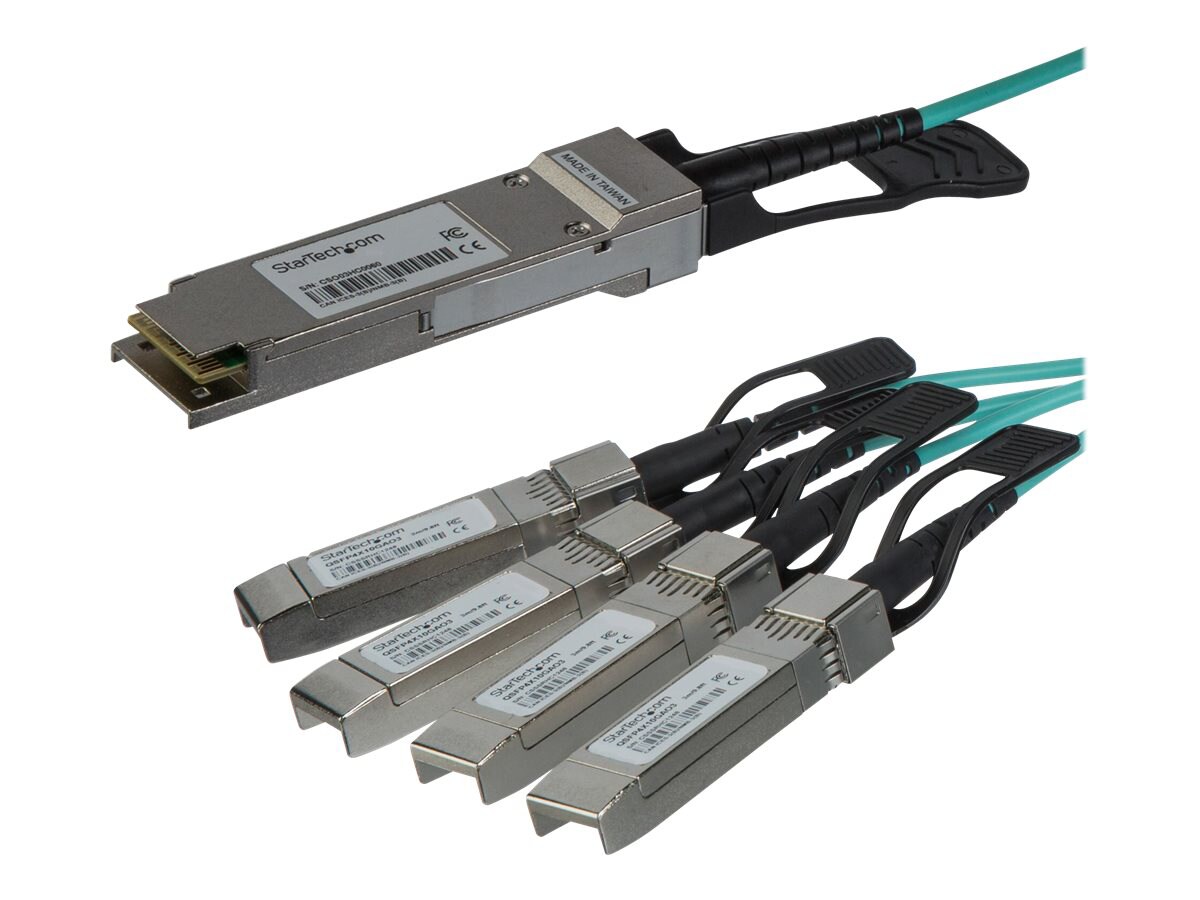 StarTech.com AOC Breakout Cable for Cisco QSFP-4X10G-AOC5M - 5m 40G 1x QSFP+ to 4x SFP+ AOC Cable 40GbE QSFP+ Active