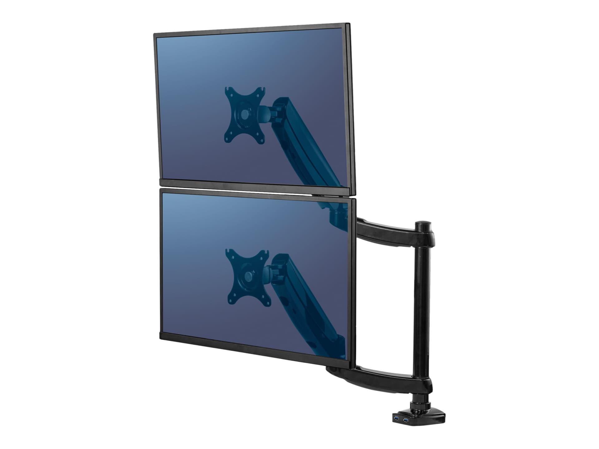 Fellowes Platinum Monitor Arm mounting kit - adjustable arm - for 2 monitors - black