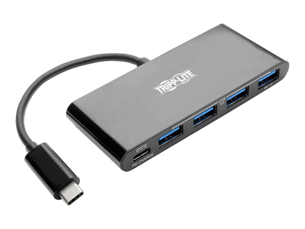 Eaton Tripp Lite Series 4-Port USB-C Hub, USB 3.x (5Gbps), 4x USB-A Ports, 60W PD Charging, Black