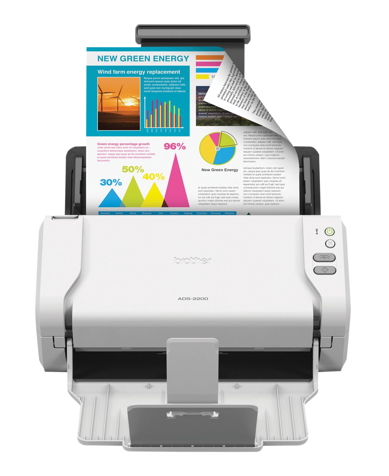 Brother ADS-2200 - document scanner - desktop - USB 2.0, USB 2.0 (Host)