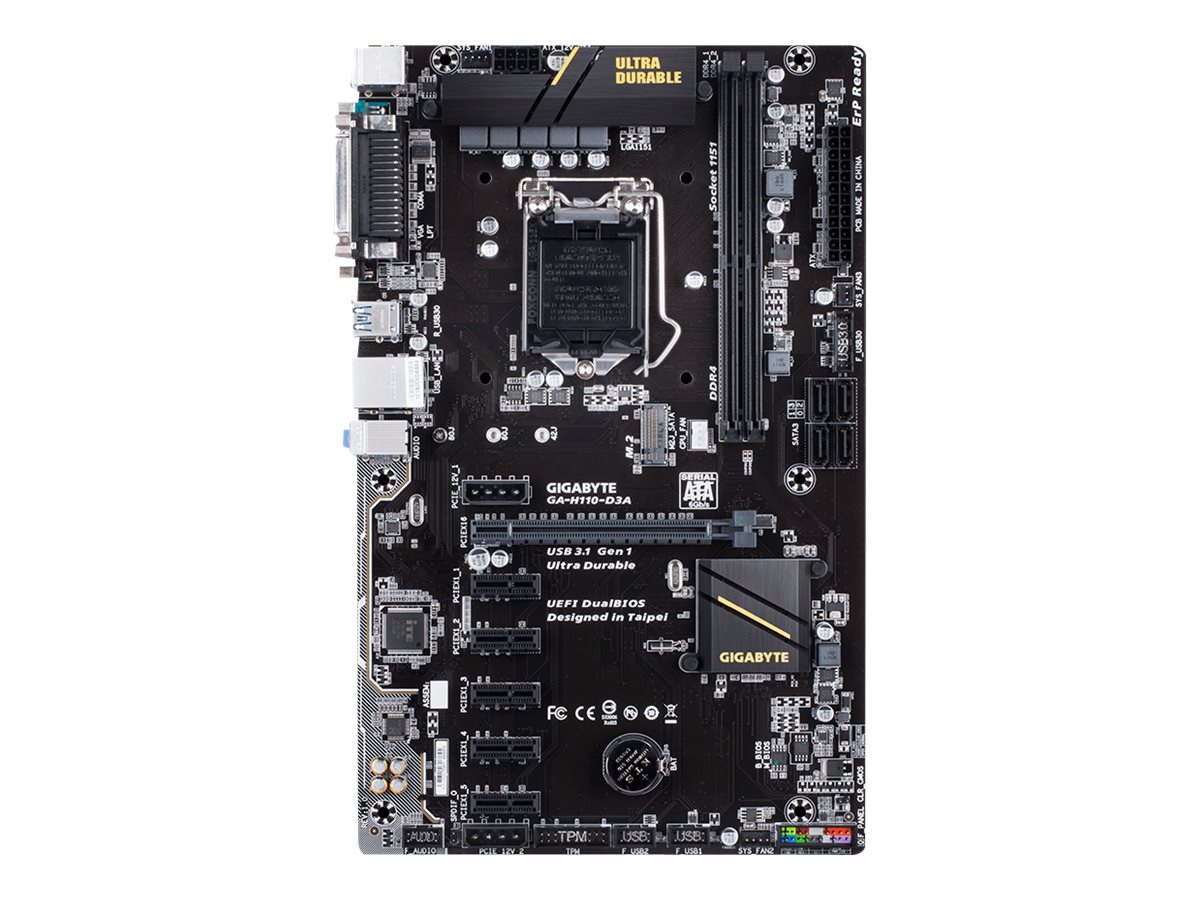 Gigabyte GA-H110-D3A - 1.0 - motherboard - ATX - LGA1151 Socket - H110