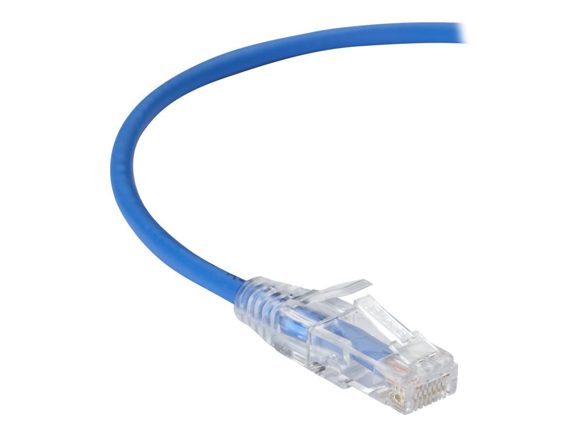 Black Box 15ft Slim-Net CAT6A Blue 28AWG 250Mhz UTP Snagless Patch Cable