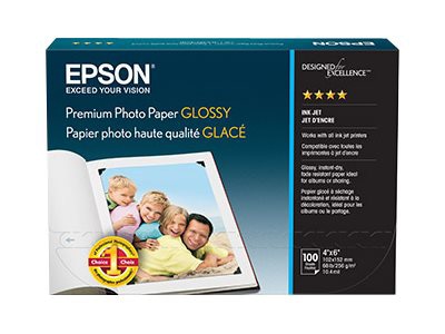 Epson Premium - photo paper - high-glossy - 100 sheet(s) - 4 in x 6 in - 252 g/m²