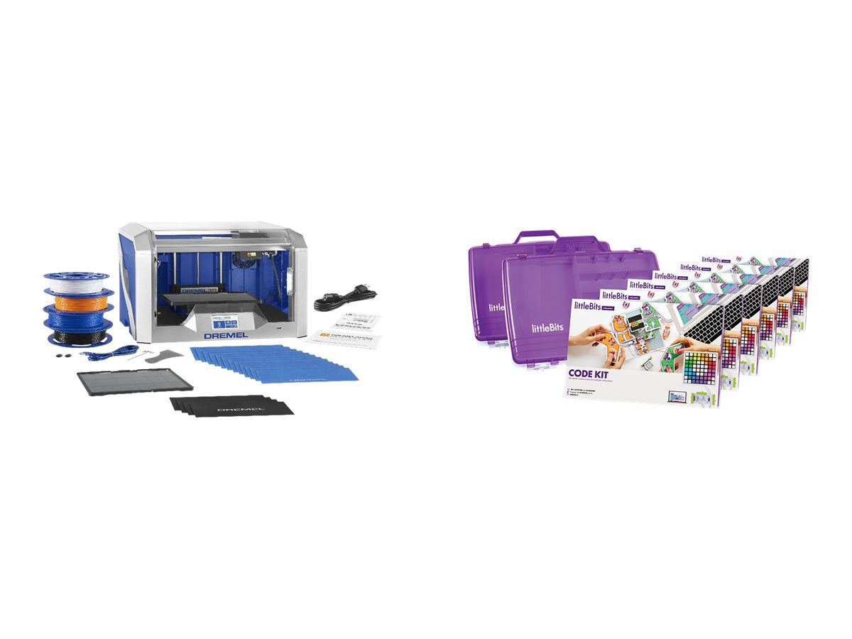 littleBits Google STEM Bundle - Code Kit Class Pack - 18 Students with Dremel 3D40-EDU printer