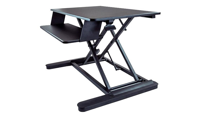 StarTech.com Sit Stand Desk Converter - Keyboard Tray - Height Adjustable Ergonomic Desktop/Tabletop Standing Desk -