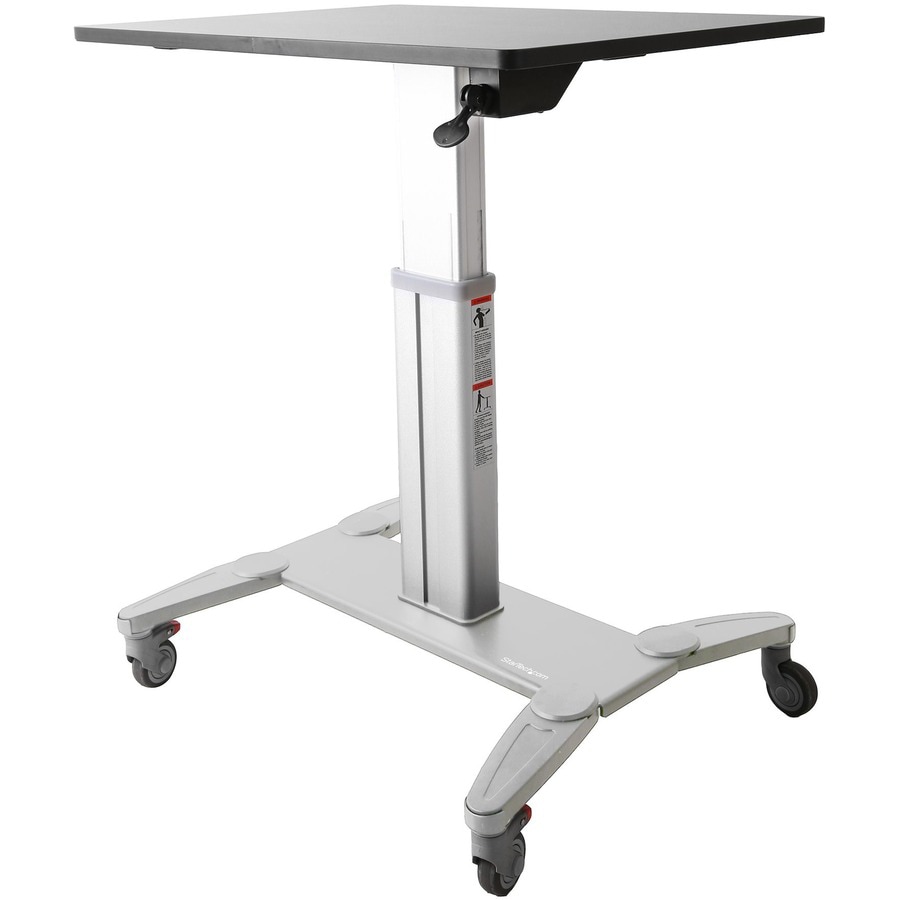 StarTech.com Mobile Standing Desk - Portable Sit-Stand Ergonomic Height Adjustable Cart on Wheels - Rolling