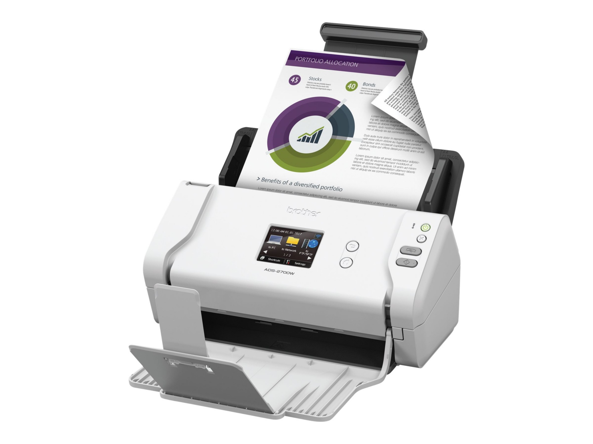 Thumbnail 2 of 15 for Brother ADS-2700W - document scanner - desktop - USB 2.0, LAN, Wi-Fi