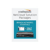 Cradlepoint NetCloud Essentials for Branch Routers (Enterprise) FIPS - subscription license (1 year) + Support - 1 license - with AER2200 FIPS router with WiFi (600Mbps modem)