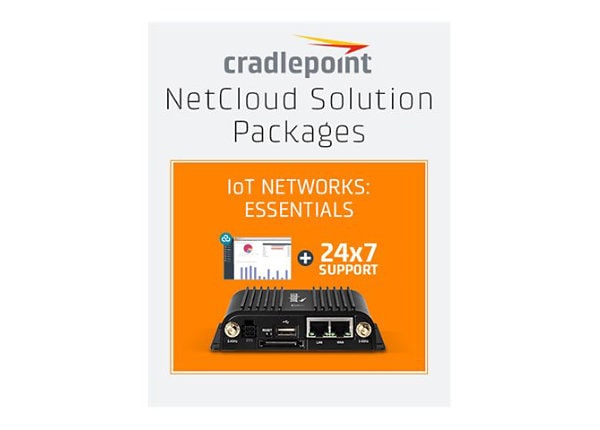 Cradlepoint NetCloud Essentials for IoT Routers (Standard) - subscription license (3 years) + Support - 1 license - with IBR600C router with WiFi (LPE modem) for AT&T