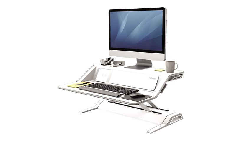 Fellowes Lotus DX Sit-Stand Workstation stand - for LCD display / keyboard / mouse - white