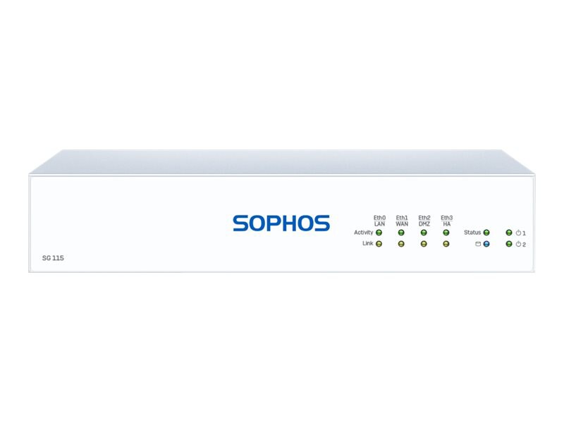 Sophos SG 115 - Rev 3 - security appliance - with 1 year BasicGuard 24x7