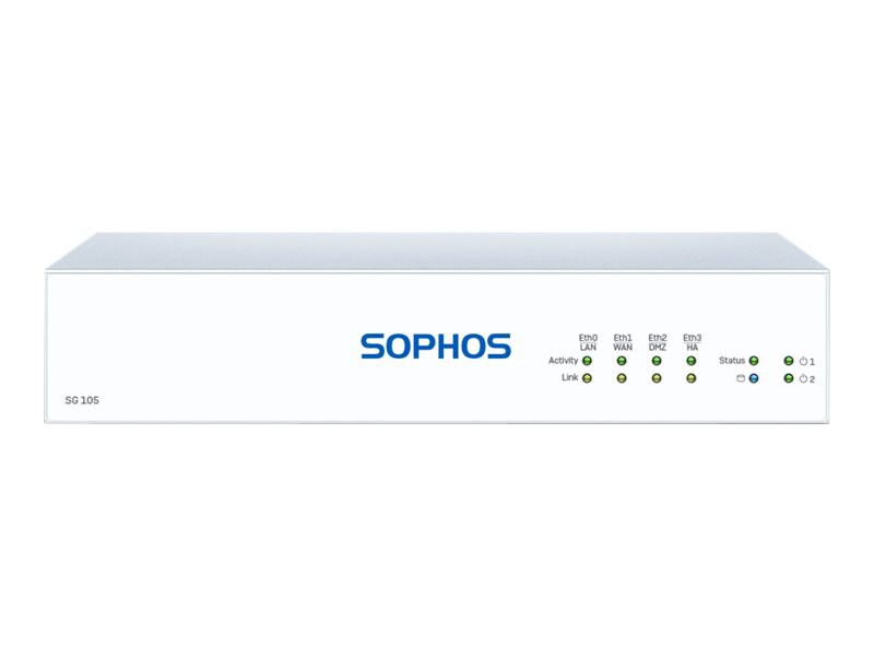 Sophos SG 105 - Rev 3 - security appliance - with 2 years TotalProtect 24x7