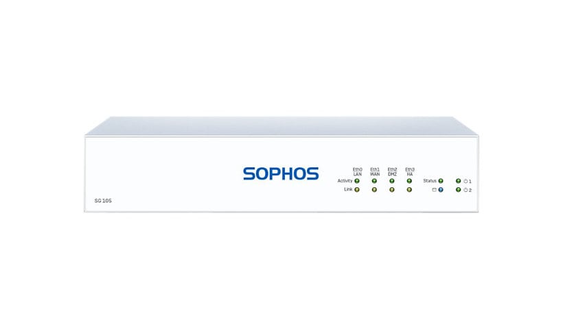 Sophos SG 105 - Rev 3 - security appliance - with 2 years TotalProtect 24x7