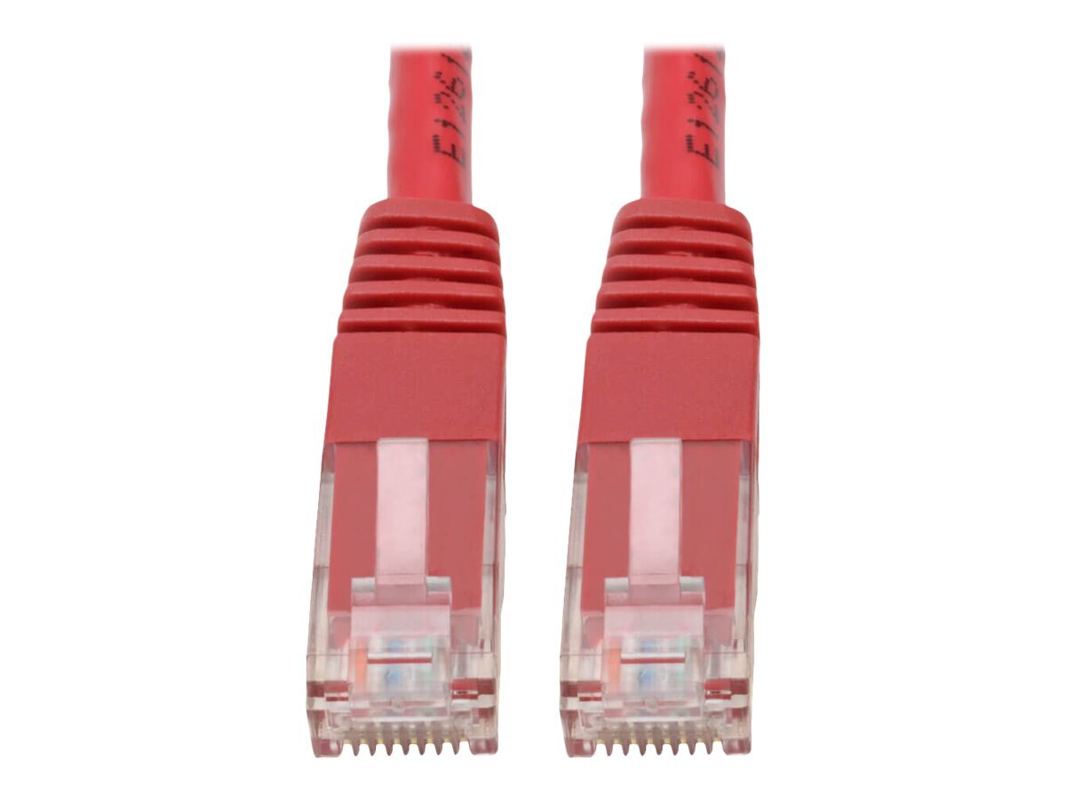 Eaton Tripp Lite Series Cat6 Gigabit Molded (UTP) Ethernet Cable (RJ45 M/M), PoE, Red, 3 ft. (0.91 m) - patch cable - 90