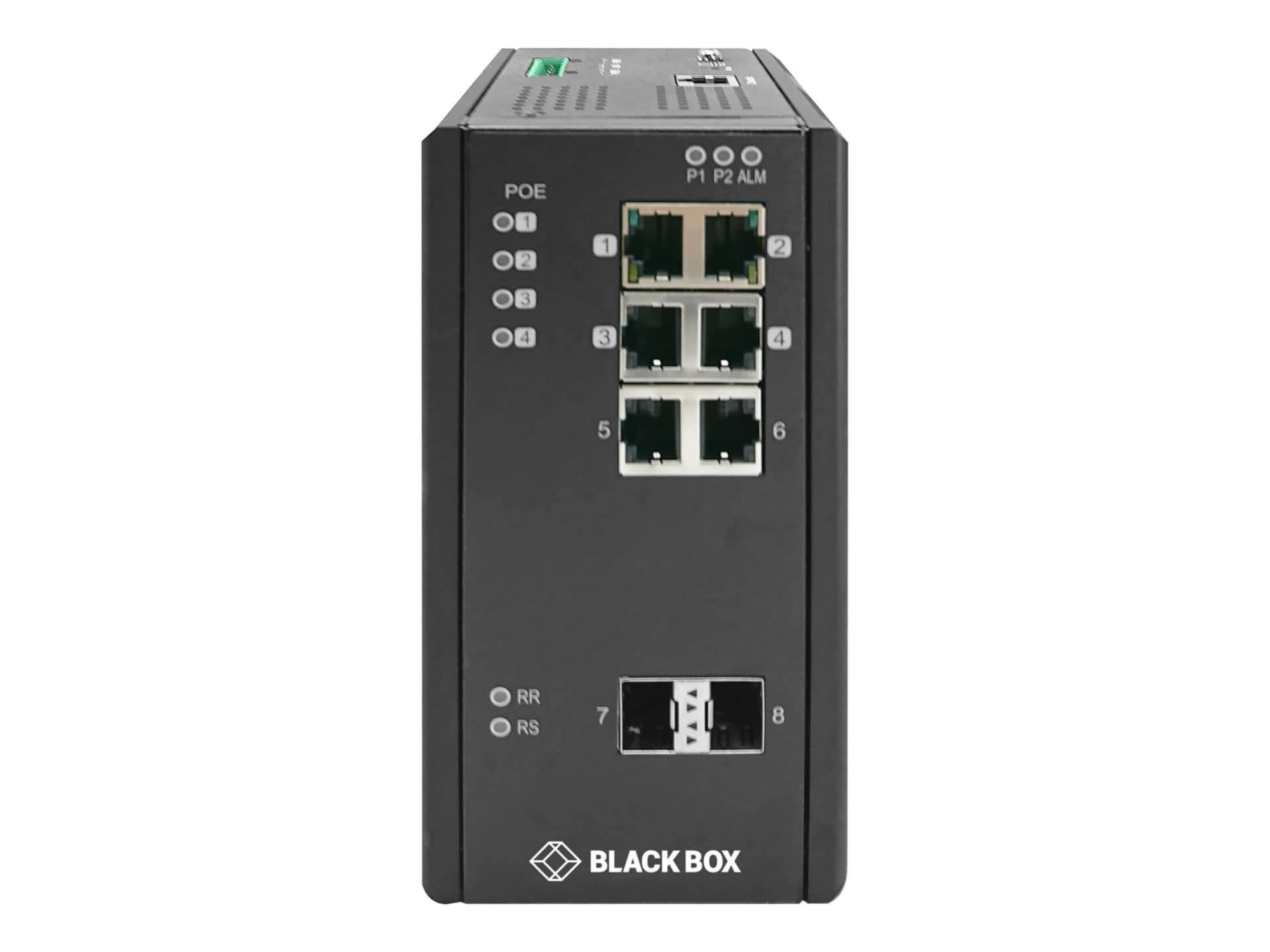 Black Box Industrial Extreme 6-port Ethernet Switch 4xPoE+, 2xSFP, Gigabit