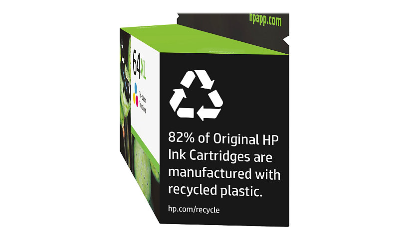 HP 64XL Original High Yield Inkjet Ink Cartridge - Tri-color - 1 Each