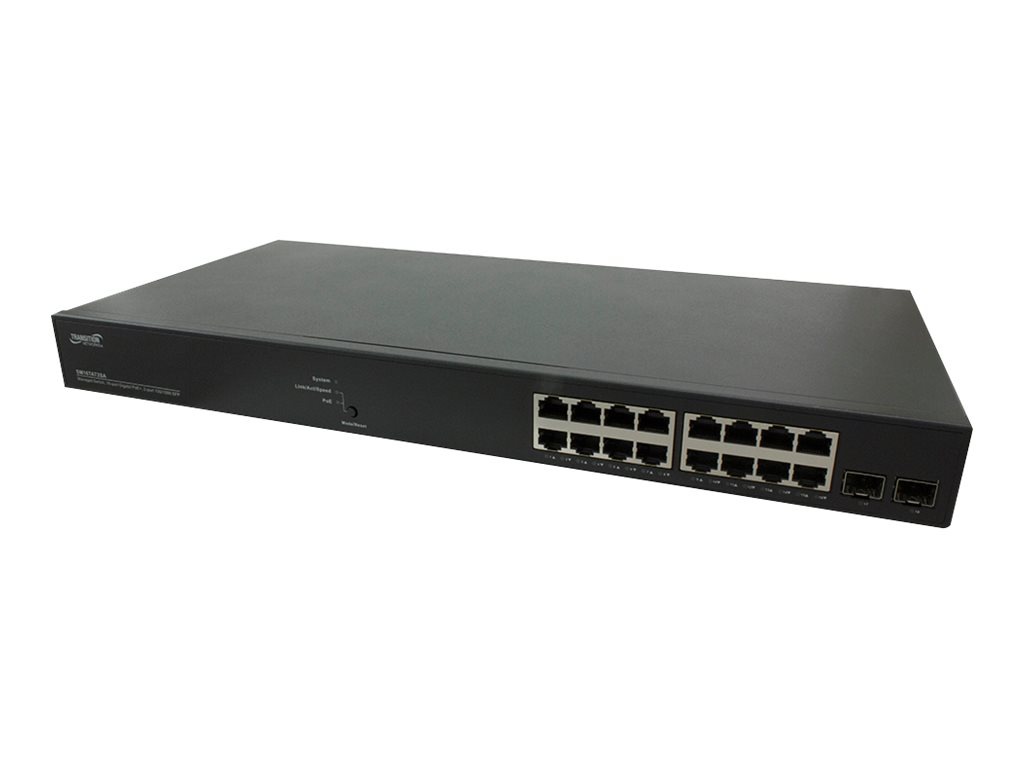 Lantronix SMTATSA Series SM16TAT2SA - switch - 16 ports - smart - rack-mountable - TAA Compliant