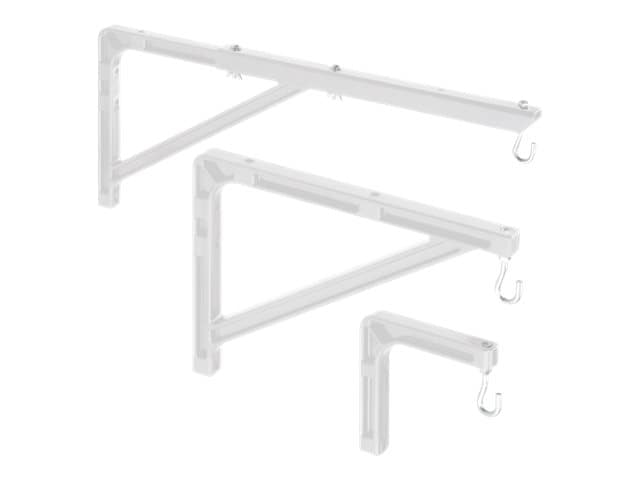 Da-Lite Mounting and Extension Brackets - No. 6 Sheet Metal Wall Brackets - 6in x 6in L-bracket - White