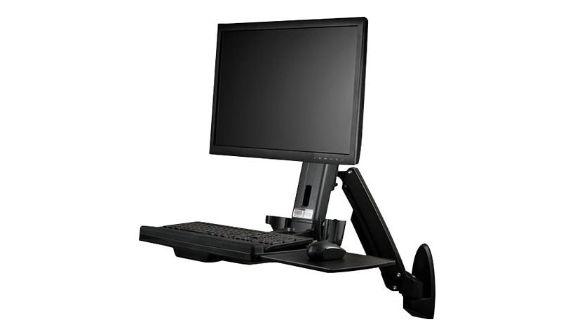 StarTech.com Wall Mount Workstation - Full Motion Standing Desk - Height Adjustable - VESA Monitor