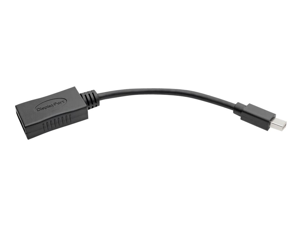 Eaton Tripp Lite Series Keyspan Mini DisplayPort to DisplayPort Adapter, 4K 60 Hz, Black (M/F), 6-in. (15.24 cm) -
