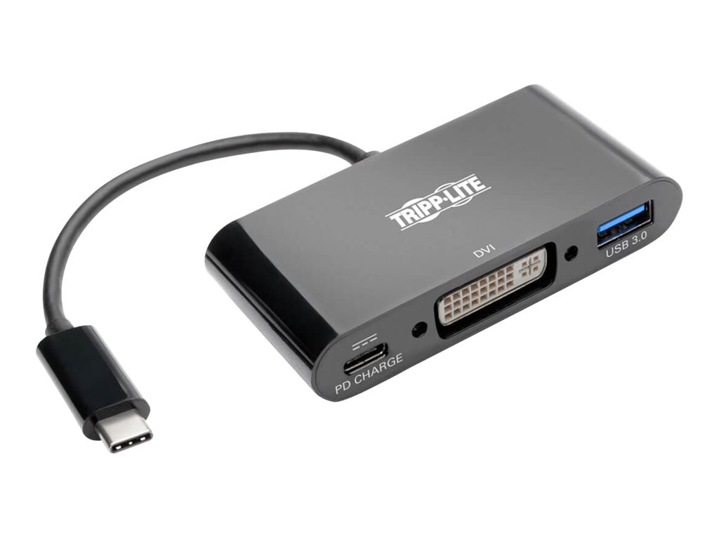 Tripp Lite USB C to DVI Adapter USB Hub & PD Charging USB Type C to DVI 6in