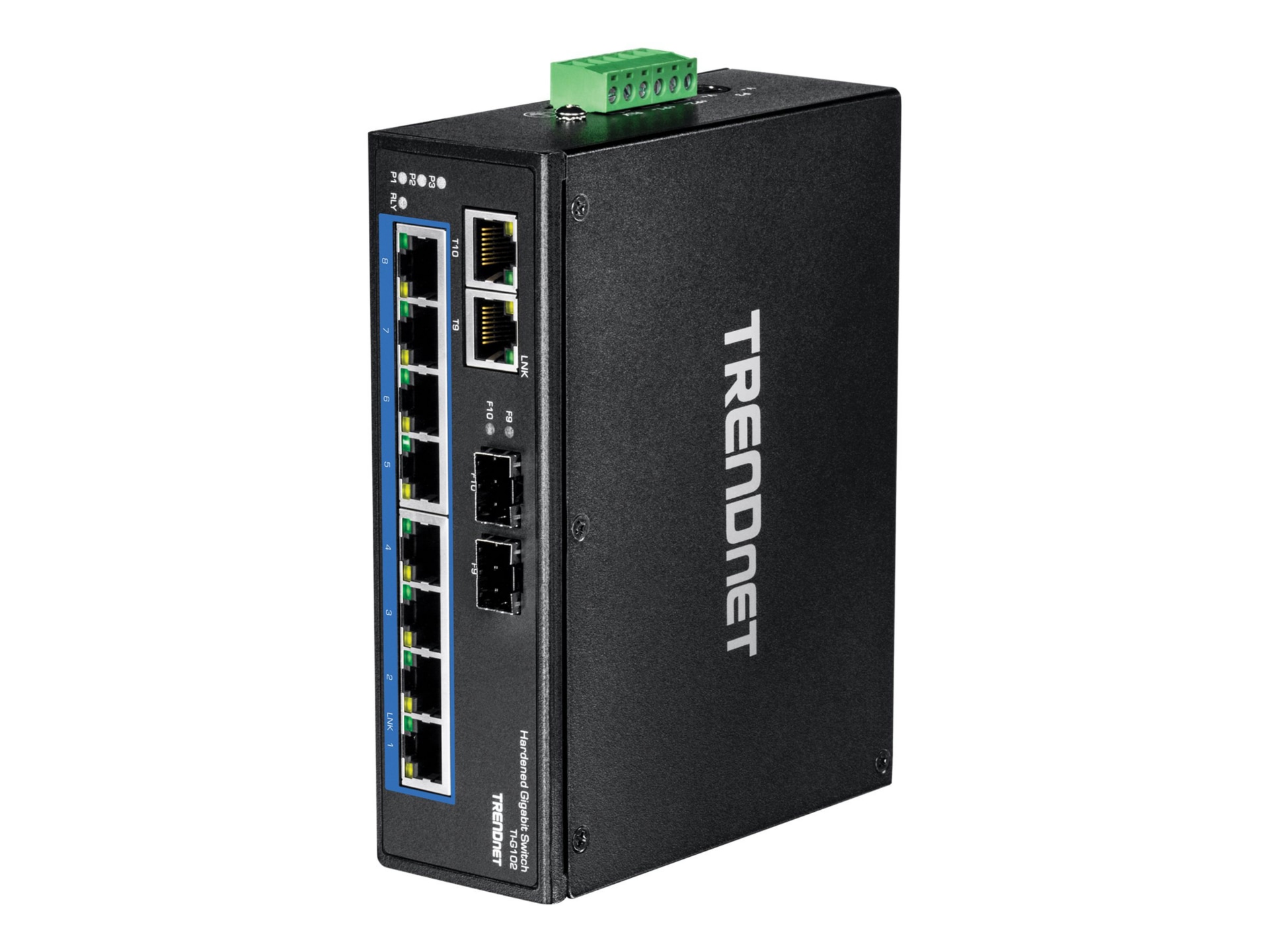 TRENDnet 10-Port Hardened Industrial Gigabit DIN-Rail Switch, 20Gbps Switch