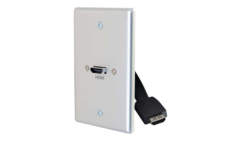 C2G 1-Gang HDMI Pass Through Wall Plate - Brushed Aluminum