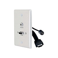 C2G 1-Gang HDMI and 3.5mm Audio Pass Through Wall Plate - Brushed Aluminum