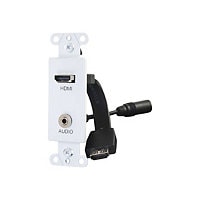 C2G HDMI and 3.5mm Audio Pass Through Decorative Wall Plate - White
