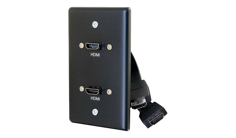 C2G 1-Gang Dual HDMI Pass Through Wall Plate - Black