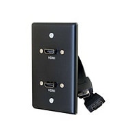 C2G 1-Gang Dual HDMI Pass Through Wall Plate - Black